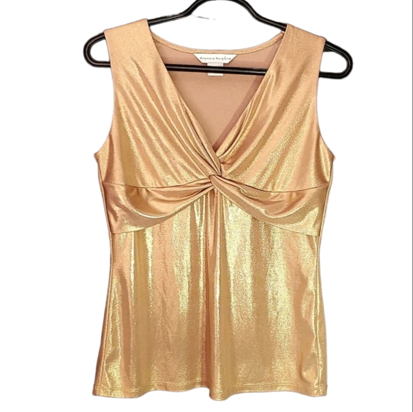 Bianca Nygard Gold Metallic Twist Tank - Size 8 - Picture 1 of 10